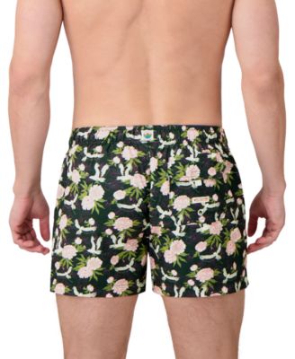 Sunset and Vines Men's Floral Woven Swim Trunks