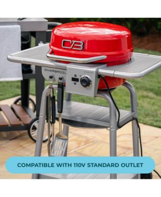 Bistro Pro Electric Grill and Griddle with Charcoal Mode - Red