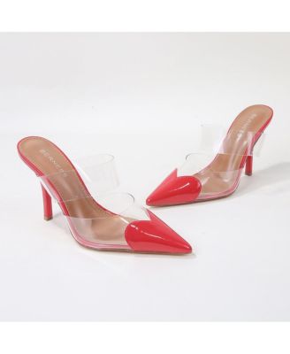 Canice Heart Tipped Clear Mules