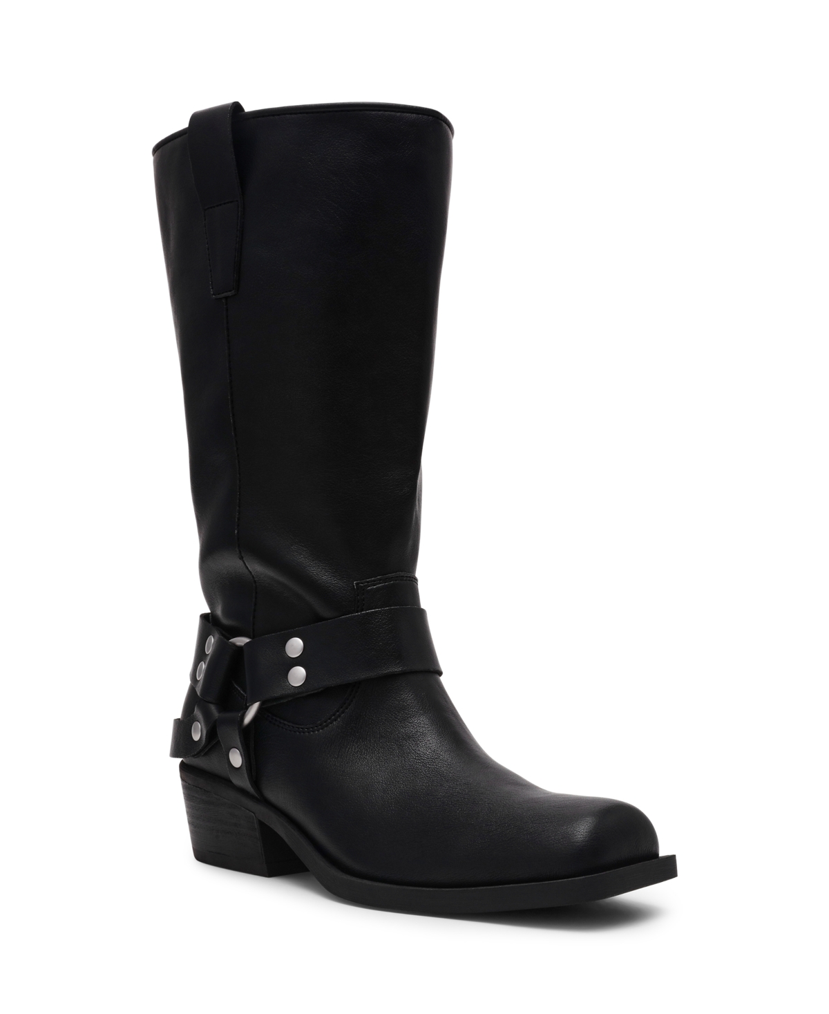 Dv Dolce Vita Women's Tanzy Wide Calf Tall Harness Moto Boots In Black