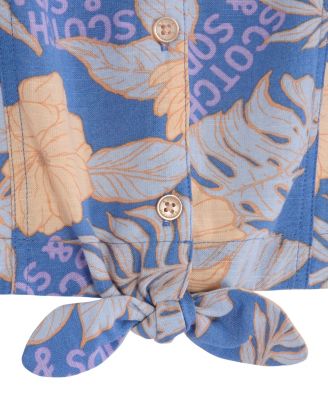 Big Girls Short Sleeve Front Button Up Shirt