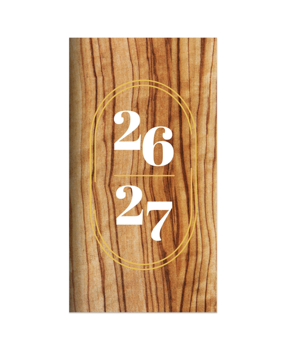 2026-2027 Classic Oak Small Monthly Pocket Planner - Multicolor