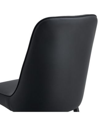 2 Black PU Dining and Living Room Chairs (Set of 2)