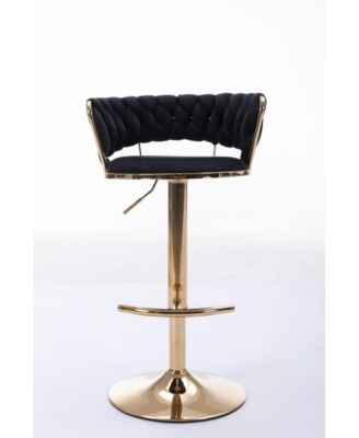 Adjustable Swivel Bar Stools with Chrome Base (Set of 2)