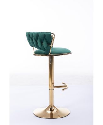 Streamdale Adjustable Swivel Bar Stools with Chrome Base (Set of 2)