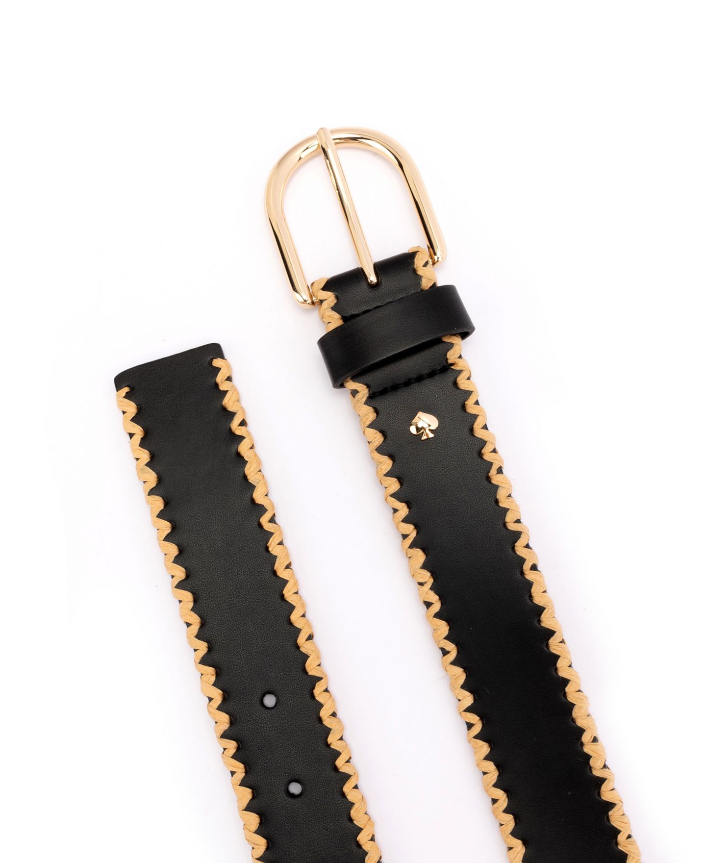 Женский ремень kate spade new york 35mm Straw Edge Belt, цвет: Чёрный — фото 3
