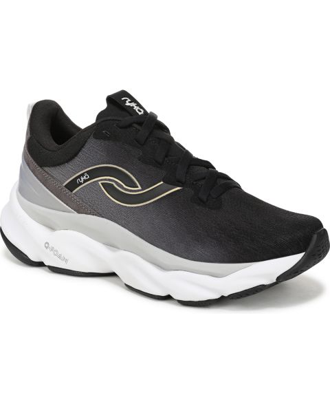 Женские кроссовки Ryka Premium Elevate LX Lace Up Walking, цвет: Чёрный сетчатый