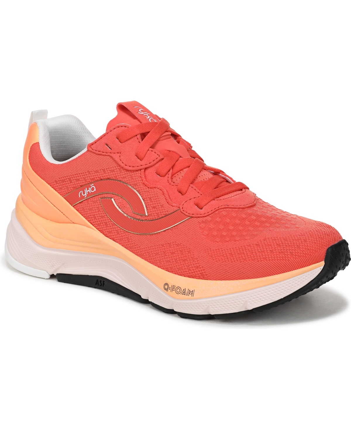Women's Uplift Lx Lace Up Running Sneakers - Orange Mesh Fabric
