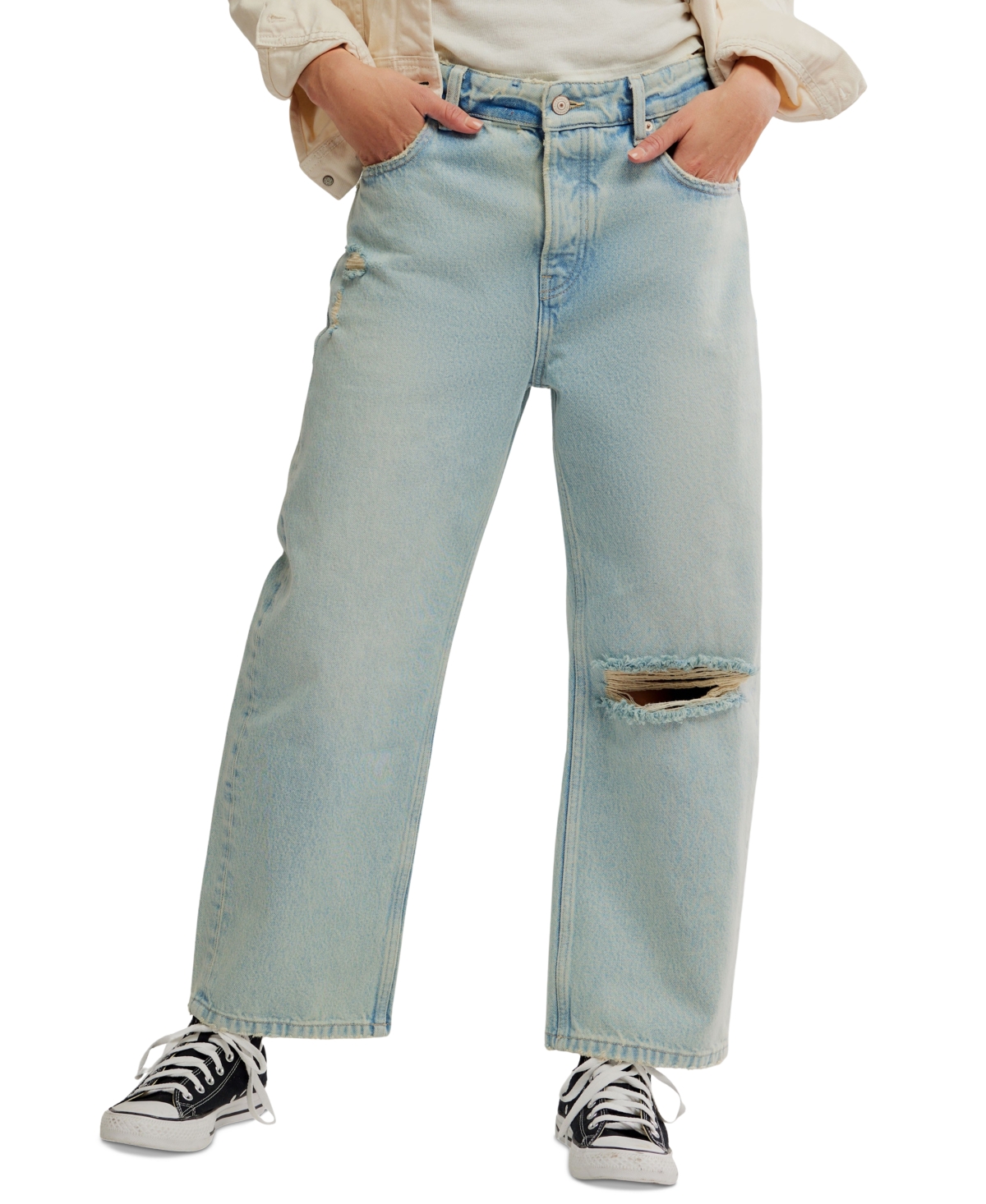 Free People Women's Deep Trance Boyfriend Cut Cotton Jeans