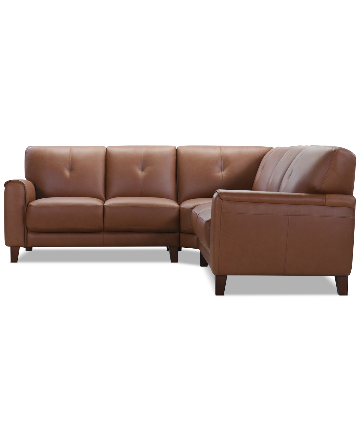 Macy's Ashlinn 3-pc. Leather L Sectional, Exclusively At  In Brown
