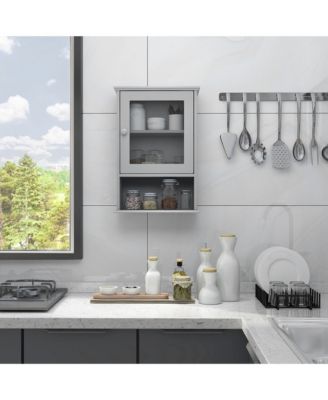 Wall Mounted Bathroom Cabinet Storage Organize Hanging Medicine Adjustable Shelf