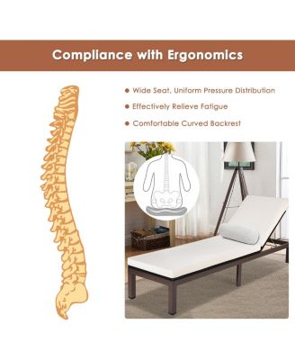 Patio Adjustable Rattan Recliner Chaise Lounge Chair w/ Cushion Wheels