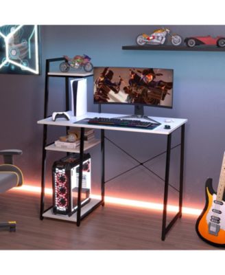 Computer Desk with Shelves and 3-Tier Storage Bookshelf