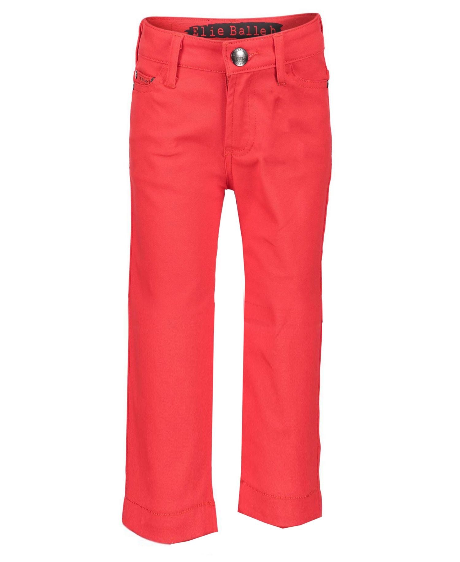 Big Boys Red Slim Fit 5 Pocket Twill Pants