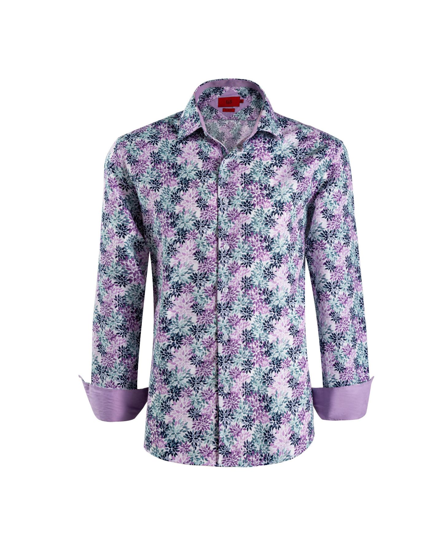 Рубашка Elie Balleh Purple Slim Fit Floral Sport Button-Down Shirt для мальчиков, цвет: Фиолетовый — фото 2