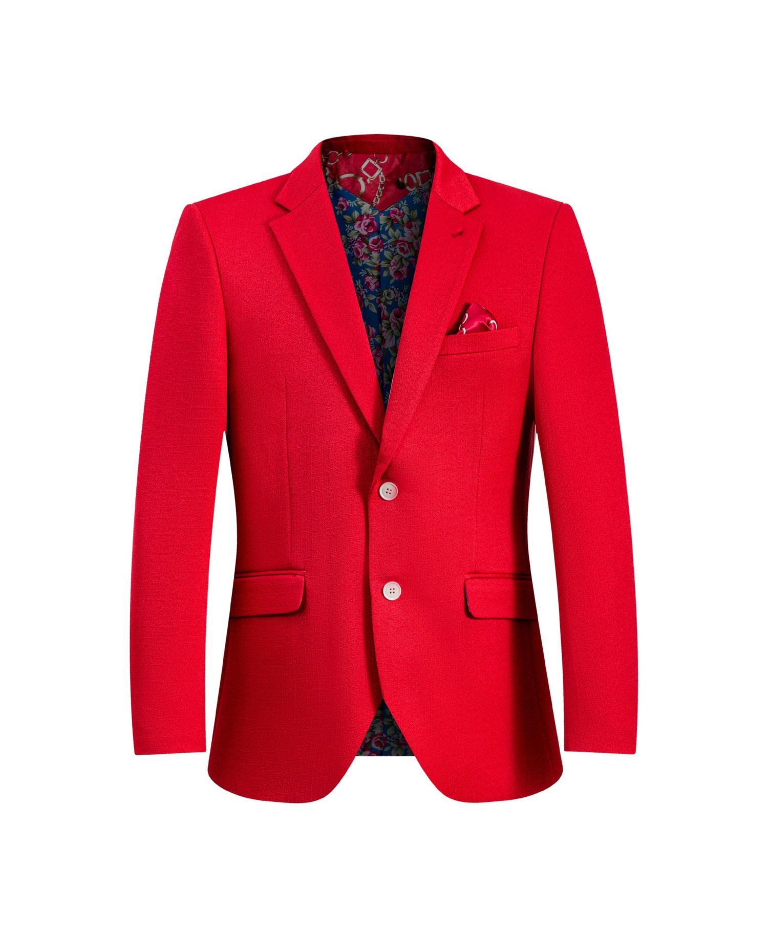 Boys Red Slim Fit Clasic Blazer