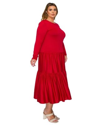 Plus Size Eliana Tiered Midi Dress