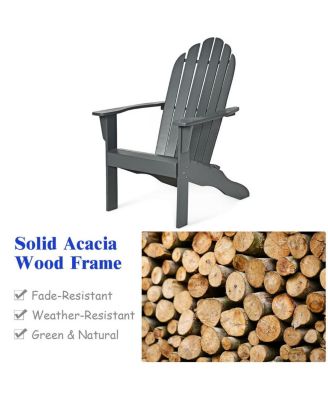 2PCS Wooden Classic Adirondack Chair Lounge Chair Outdoor Patio