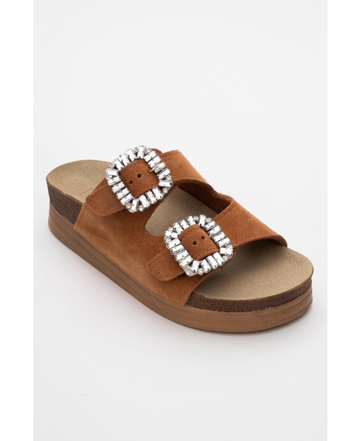 Polacca Leather Slide Sandal (Women) - Silver leather