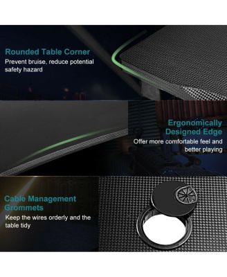 Ergonomic Gaming Desk with Mousepad and Cup Headphone Holder