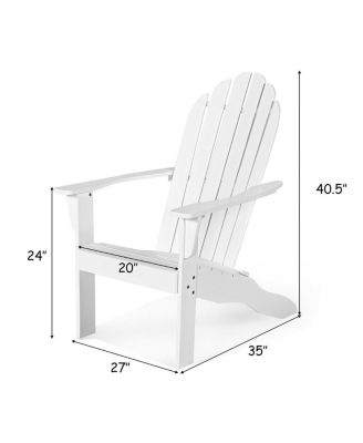 2PCS Wooden Classic Adirondack Chair Lounge Chair Outdoor Patio
