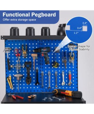 32 x 16 Inch Workbench Work Table with 2 PCs Pegboard Drawer and Shelves
