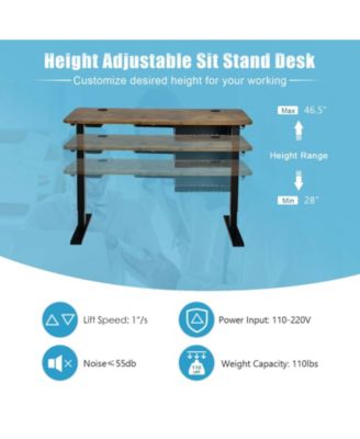 48-inch Electric Height Adjustable Standing Desk with USB Port