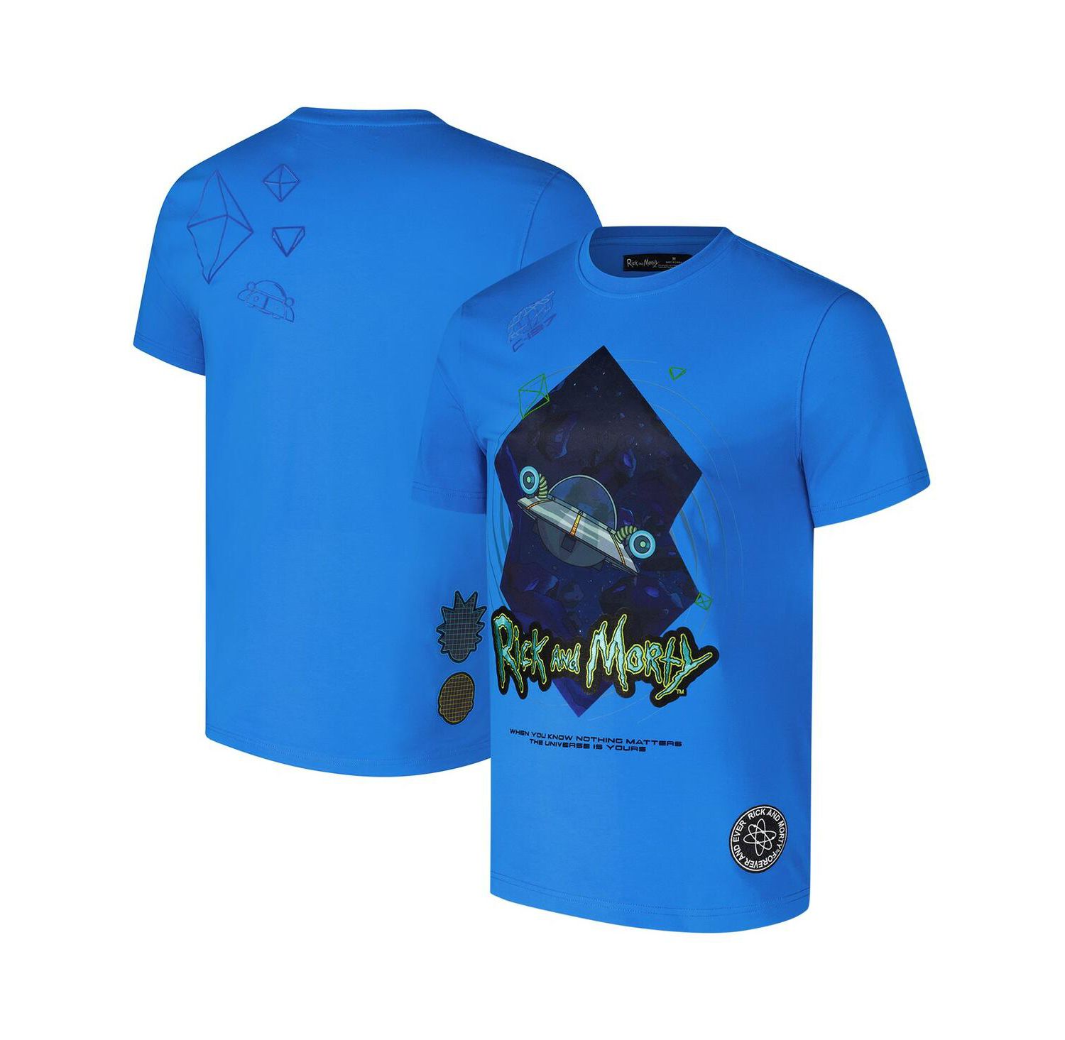 Men's Blue Rick and Morty Nothing Matters T-Shirt