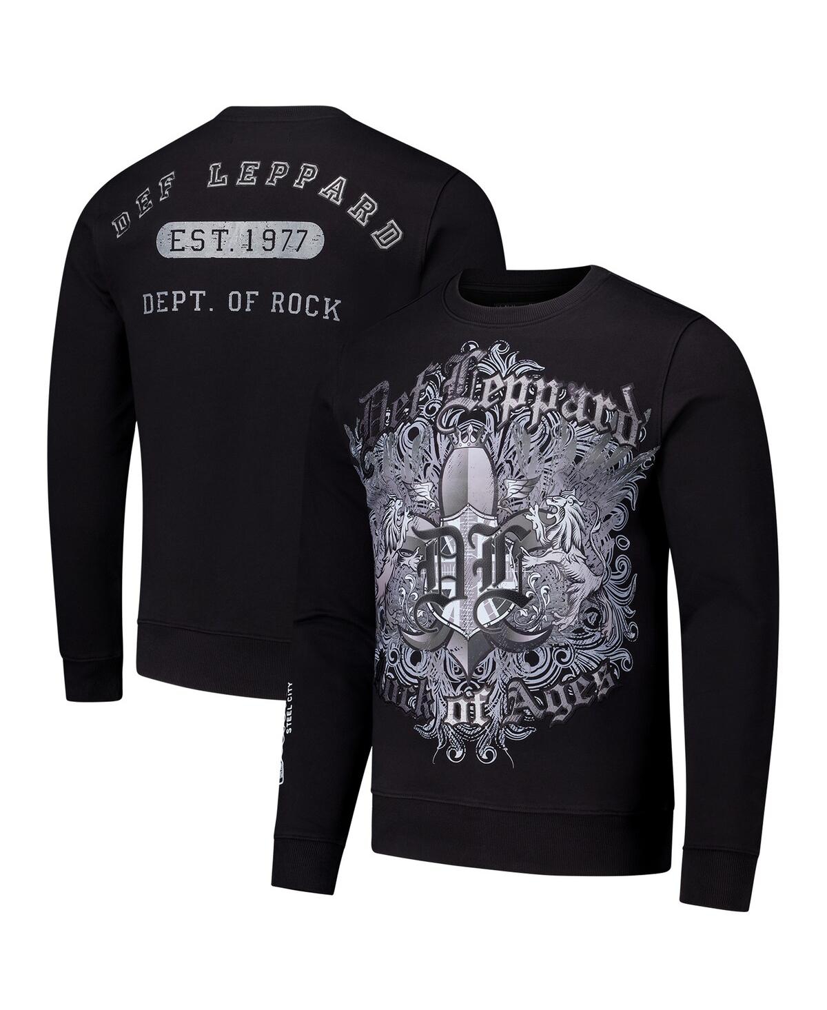 Men's Black Def Leppard Department of Rock Pullover Sweatshirt - Black
