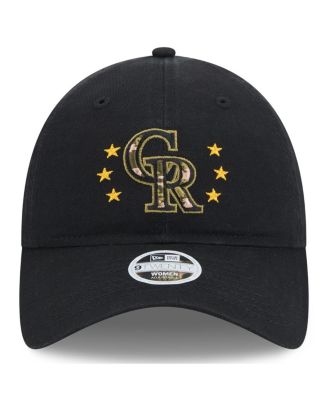Women's Black Colorado Rockies 2024 Armed Forces Day 9TWENTY Adjustable Hat