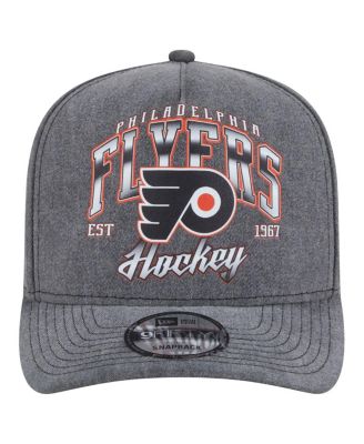 Men's Charcoal Philadelphia Flyers Throwback Washed A-Frame Pre-Curved 9FIFTY Snapback Hat