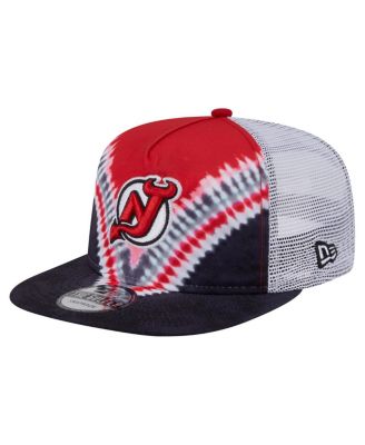 New Era - Men's Black/Red New Jersey Devils Throwback V-Dye Adjustable Golfer Hat