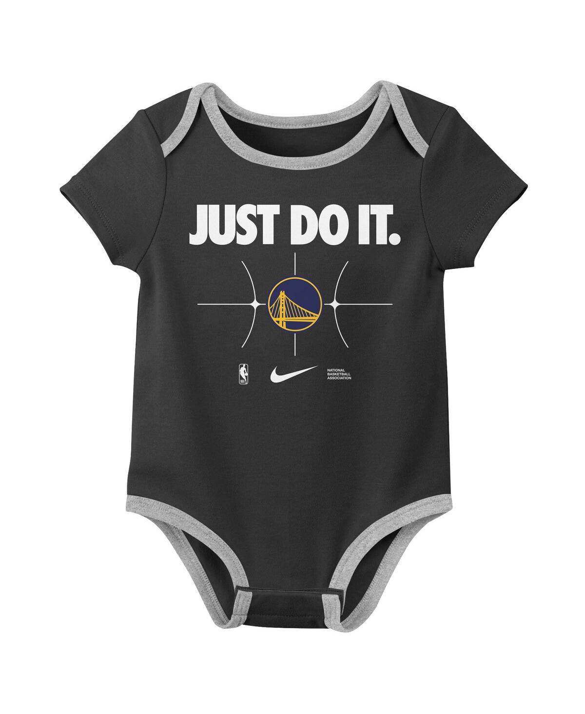 Nike Newbornâ 2-pack Royal/blackâ Golden State Warriors Just Do It Bodysuit Set