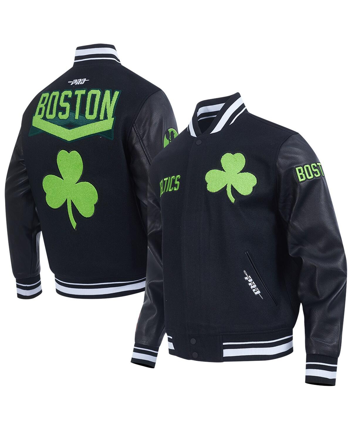 Men's Black Boston Celtics 2024/25 City Edition Wool Varsity Full-Zip Jacket - Black