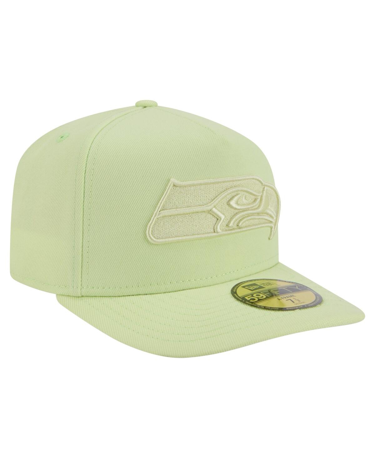New Era Men's Green Seattle Seahawks Color Pack A-frame 59fifty Fitted Hat
