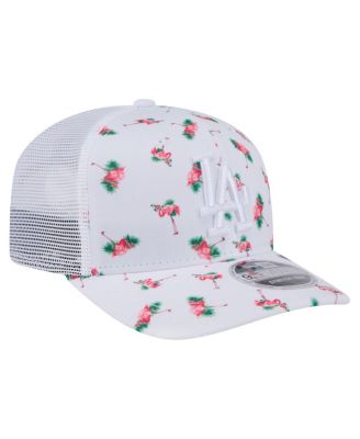 Men's White Los Angeles Dodgers Flamingo Mesh Back 9SEVENTY Stretch-Snap Hat