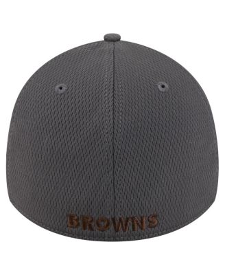 Men's Graphite Cleveland Browns Throwback Logo Main 39THIRTY Flex Hat