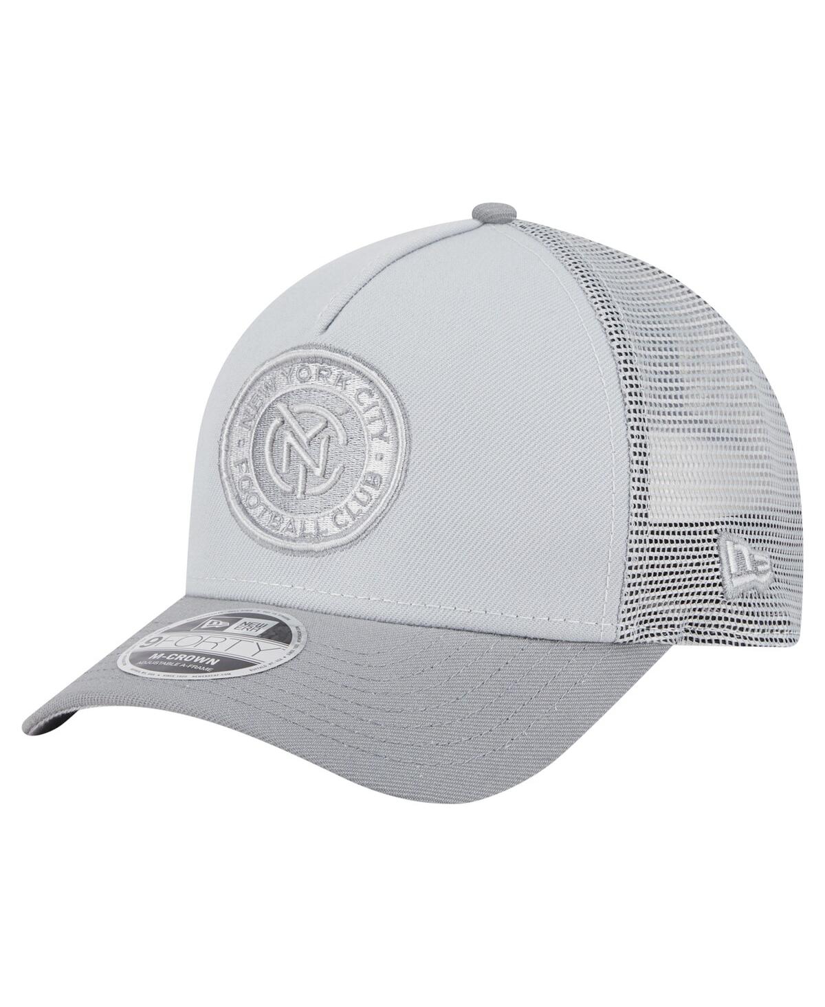 New Era Men's Gray New York City Fc Color Pack 9forty A-frame Adjustable Trucker Hat