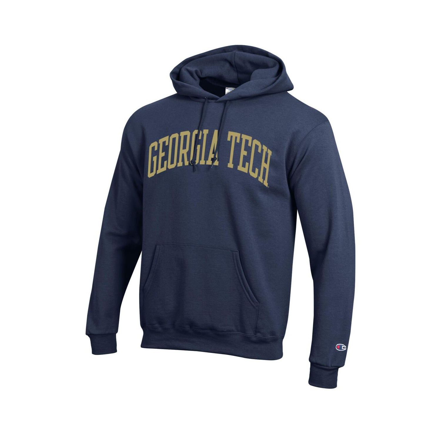 Men's Navy Georgia Tech Yellow Jackets Basic Arch Fleece Pullover Hoodie
