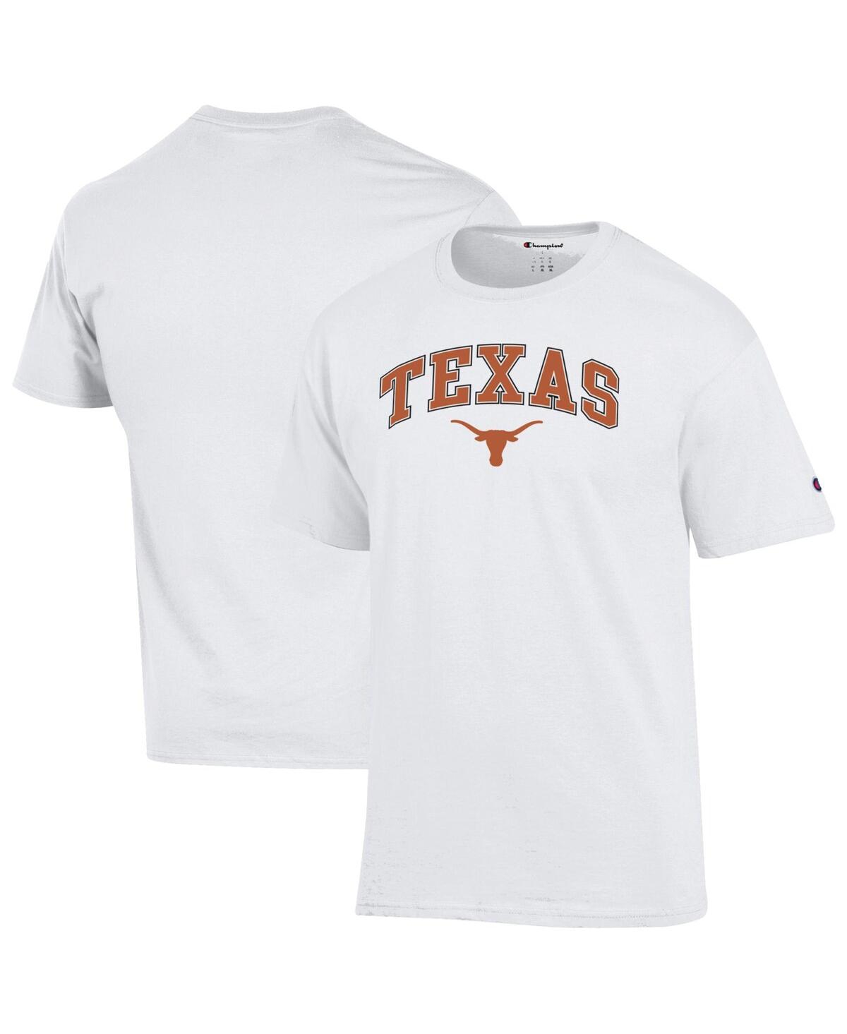 Champion Men's Texas Orange Texas Longhorns Arch Over Logo T-Shirt - White