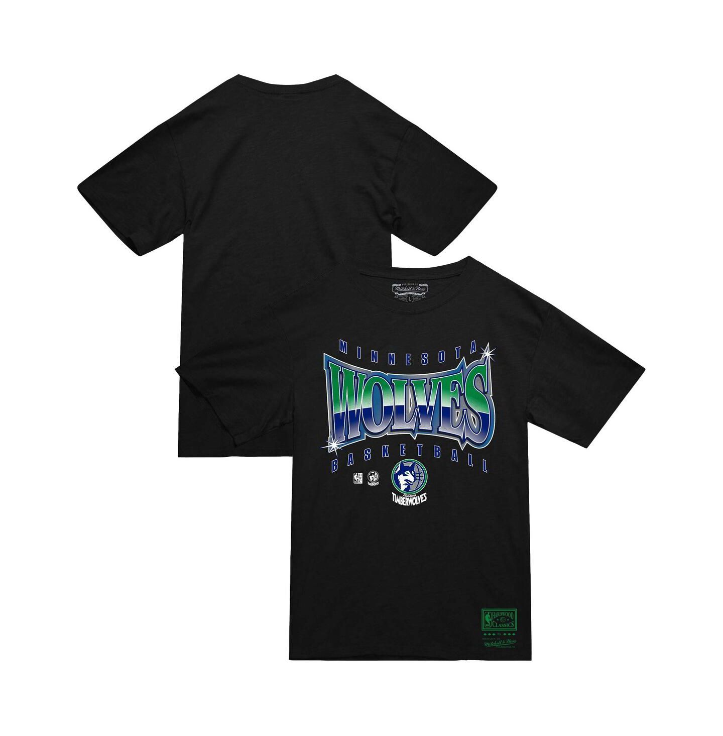 Мужская футболка Mitchell & Ness Black Minnesota Timberwolves Worldwide Collection Glow Up — фото 1