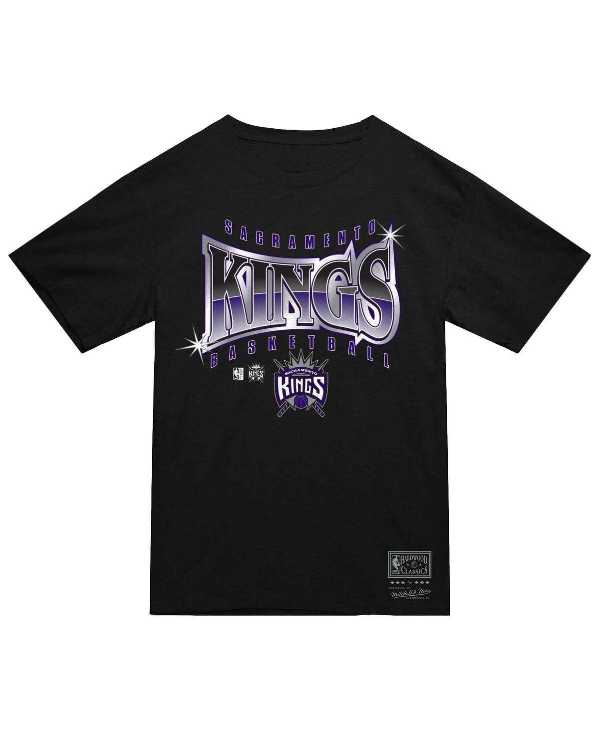 Mitchell & Ness Black Sacramento Kings Worldwide Collection Glow Up T-shirt In Black