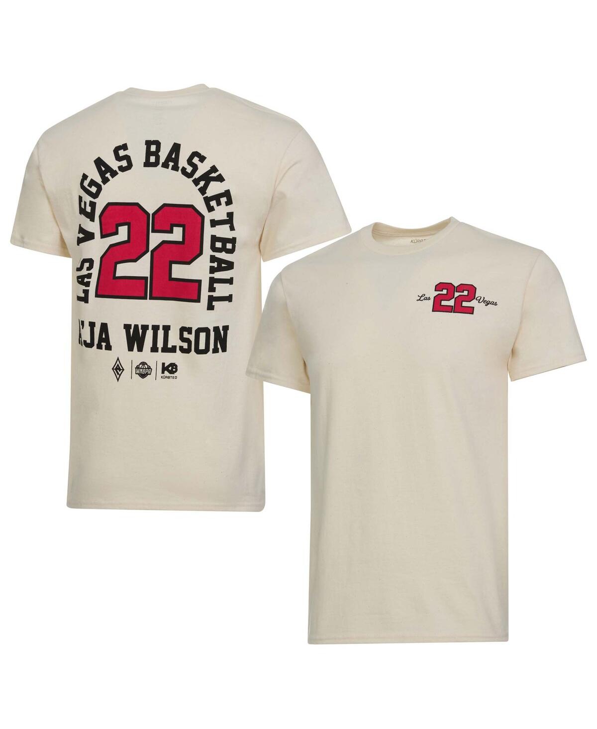 Kür8ted Men's And Women's A'ja Wilson Natural Las Vegas Aces Player Id Arch T-shirt