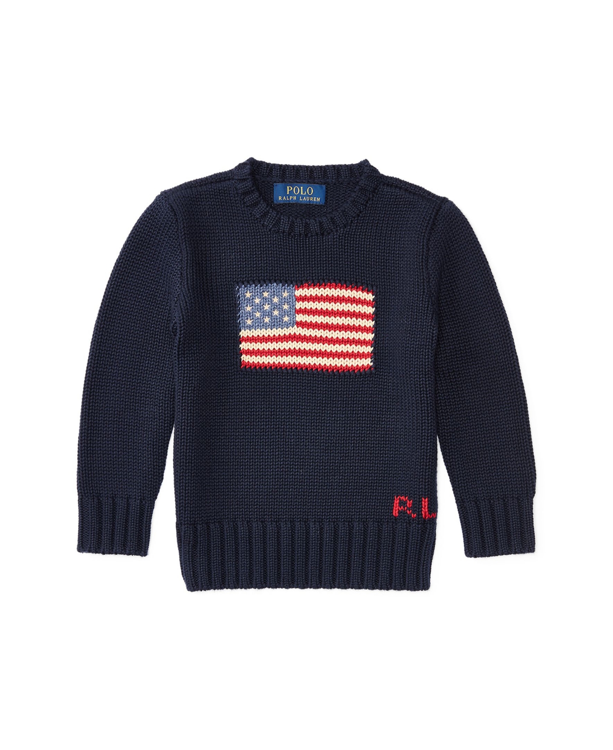 Polo Ralph Lauren Toddler and Little Boys The Iconic Flag Sweater - Hunter navy