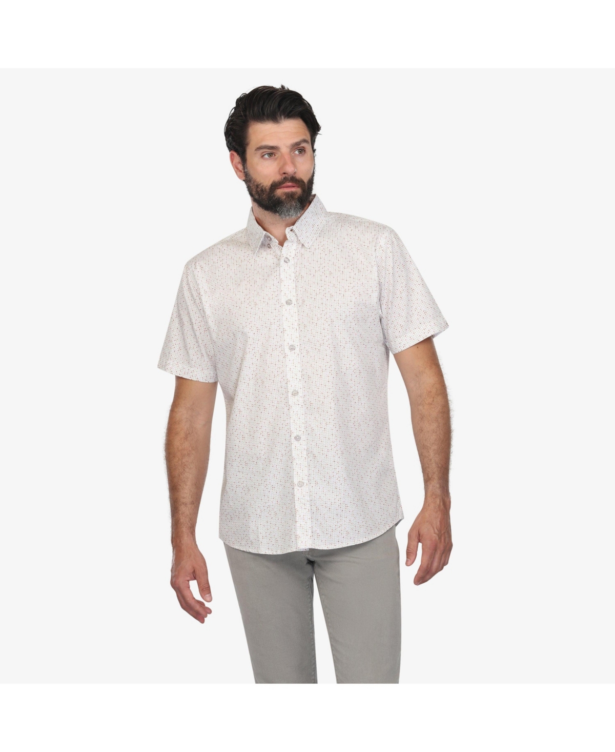 Men's Electric Night Button-Down Shirt - White