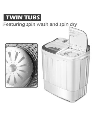 8lbs Compact Mini Twin Tub Washing Machine Washer Spinner