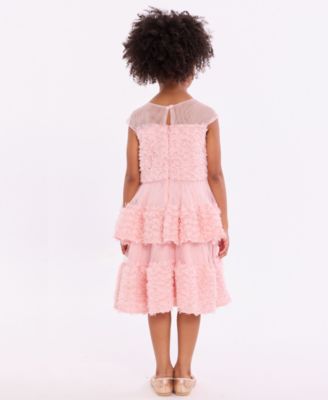 Big Girls Tiered Illusion Dress
