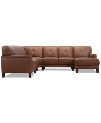 Ashlinn 5-Pc. Leather Chaise Sectional, Exclusively at Macy's