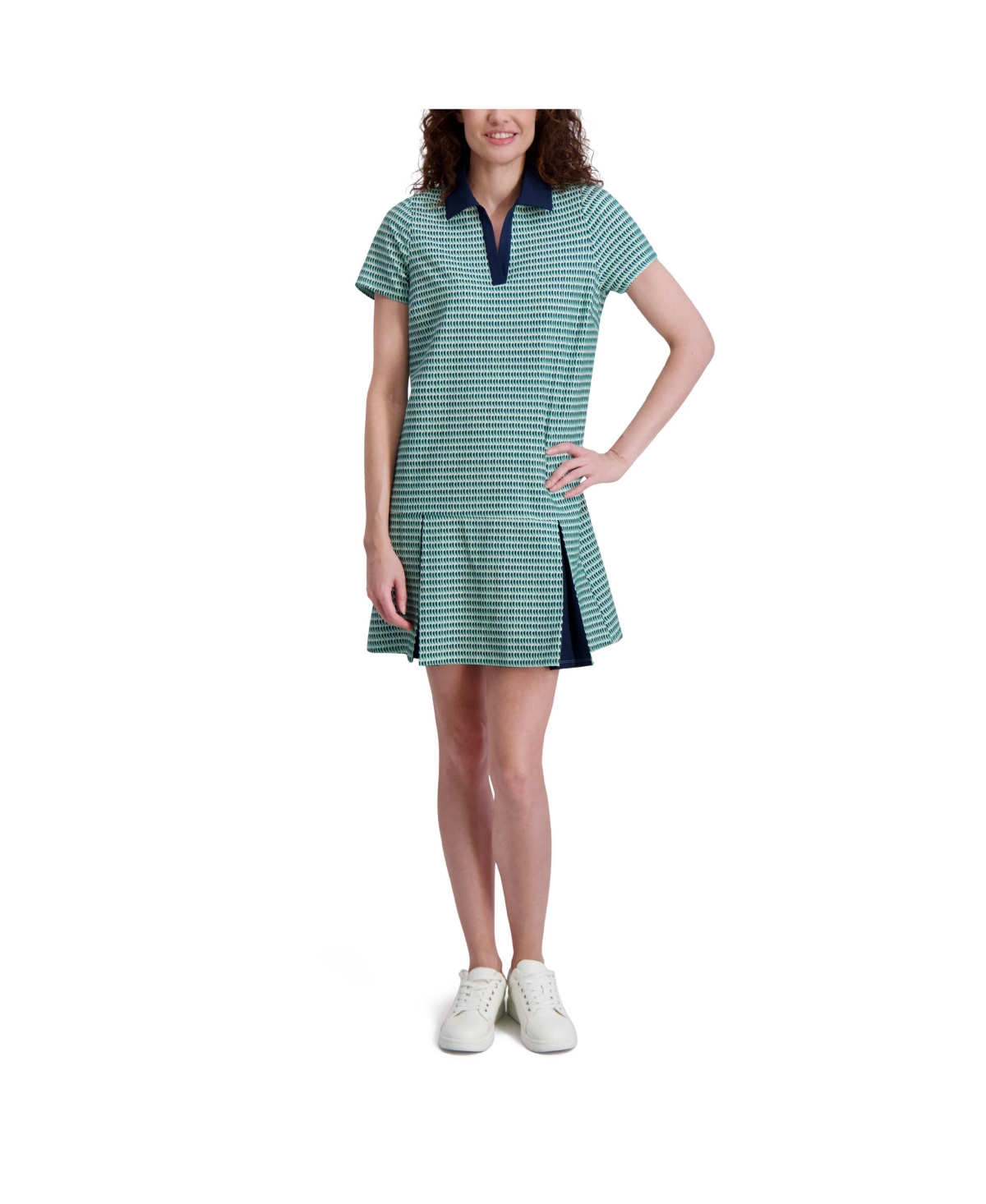 Women's Pleated Hem Dress - Teal multi