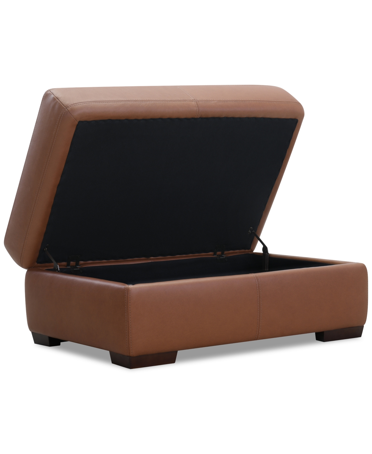 Macy's Ashlinn 43" Leather Storage Bench Ottoman, Exclusively At  In Brown